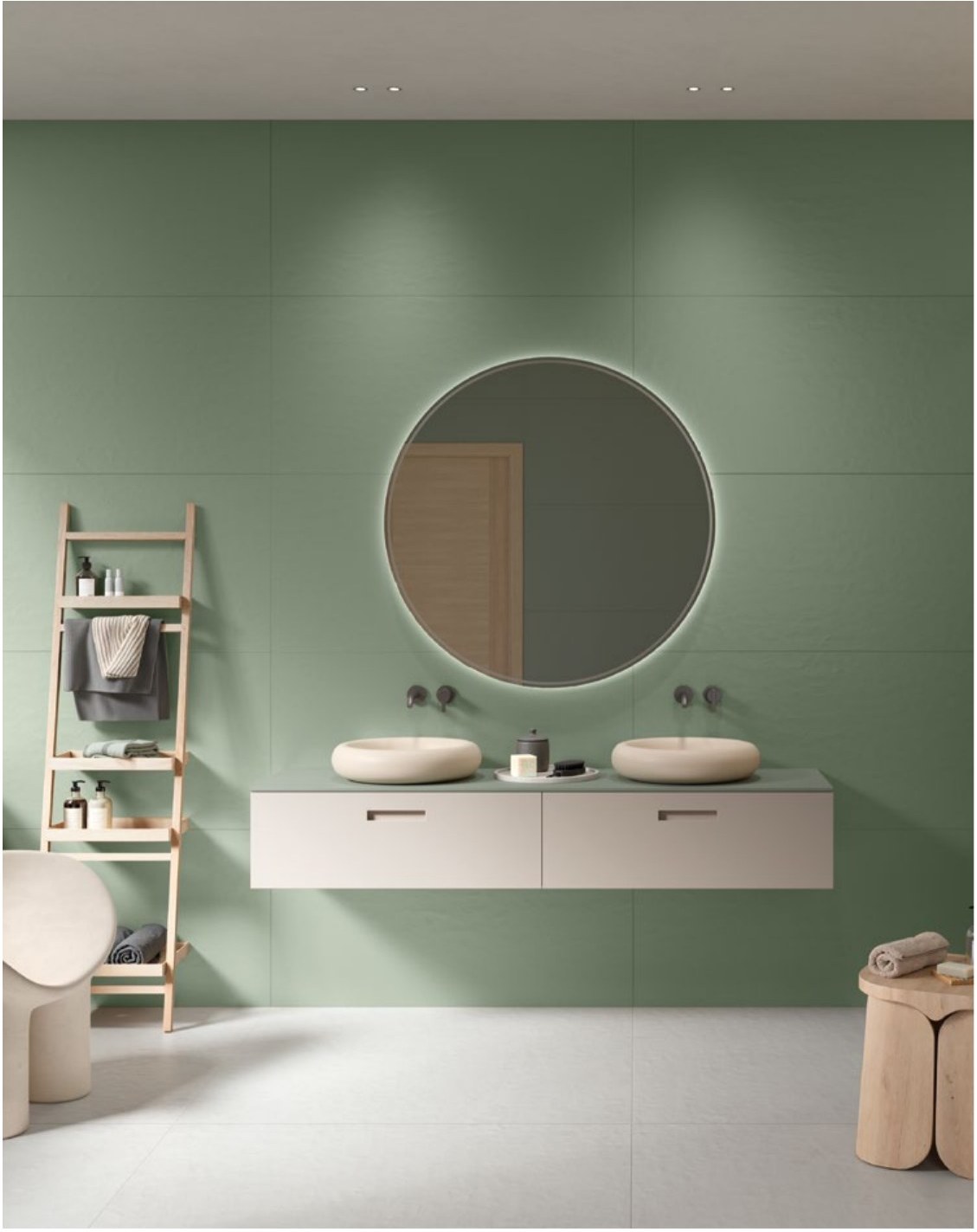 Le Resine Monochrome Resina Monochrome Verde 61x122,2 cm